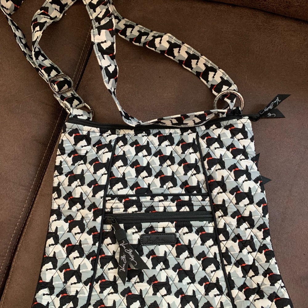 NWOT Vera Bradley Scottish Terrier Black and White Patterned Crossbody Bag